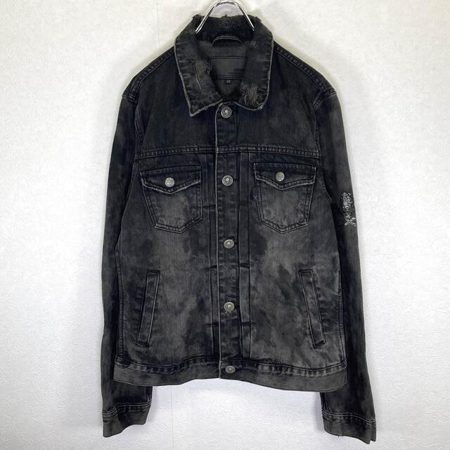 Roen(ロエン)のB2  ARORDAGE   黒　ダメージジャケット メンズのジャケット/アウター(Gジャン/デニムジャケット)の商品写真