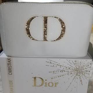 ディオール(Dior)のDior化粧ポーチGoldスパンコール(メイクボックス)