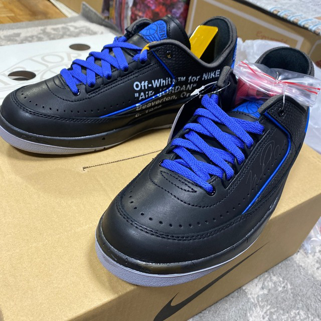 25.5cm Nike AIR JORDAN 2 LOW off white 黒