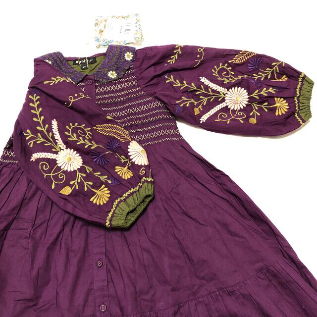 限定SALE♪Bonjour Diary Long Folk Dress  4Y キッズ/ベビー/マタニティのキッズ服女の子用(90cm~)(ワンピース)の商品写真