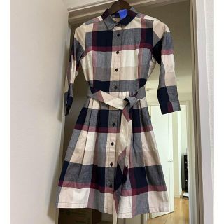 バーバリーブルーレーベル(BURBERRY BLUE LABEL)の新品 ブルーレーベル ワンピース 綿100% 起毛 Aライン 38 M(ひざ丈ワンピース)