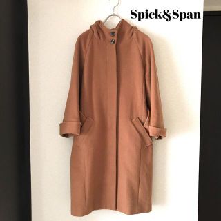 スピックアンドスパン(Spick & Span)の【Spick&Span】アンゴラ混八分袖フードロングコート(ロングコート)