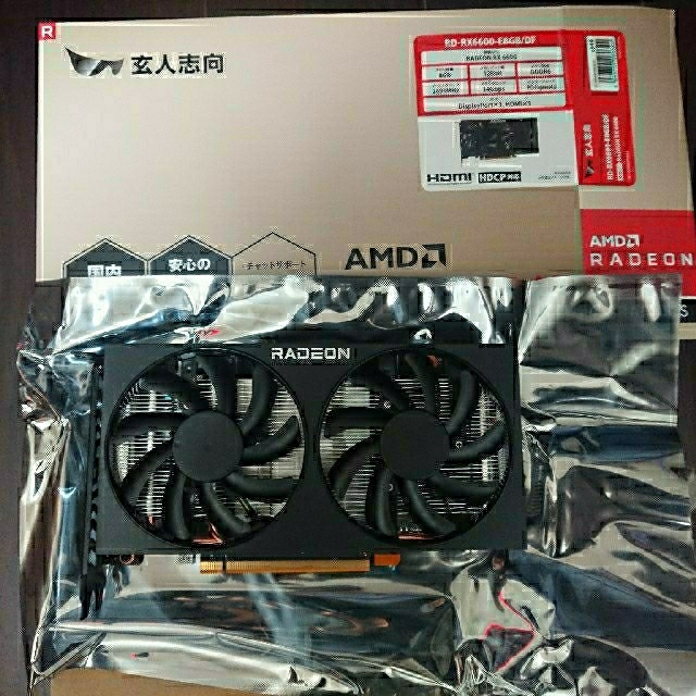 玄人志向 AMD Radeon RX6600RD-RX6600-E8GB/DFスマホ/家電/カメラ