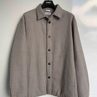 ジルサンダー(Jil Sander)のJIL SANDER ショートコート ガンクラブチェック ジャケット シャツ(ブルゾン)