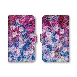ピンク 花柄 iPhoneケース 手帳型 スマホケース スマホカバー(iPhoneケース)