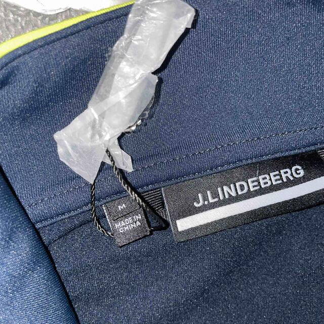 J.LINDEBERG(ジェイリンドバーグ)のJ.LINDEBERG ハーフジップ ネイビー×ライトグリーン スポーツ/アウトドアのゴルフ(ウエア)の商品写真