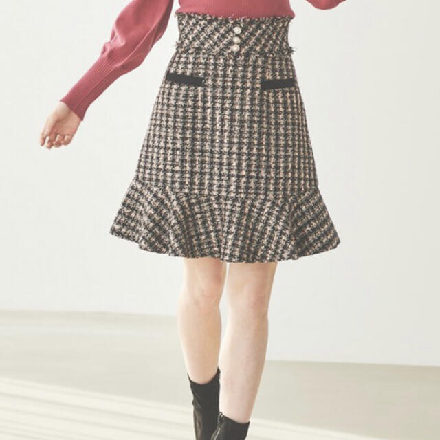 [新品未使用] 裾フリルツイードスカート　31sons de modeミニスカート