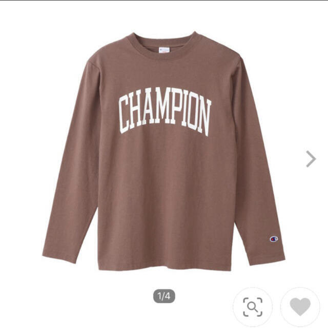 Champion(チャンピオン)のチャンピオン　ロゴプリント　ロングスリーブTシャツ　ブラウン メンズのトップス(Tシャツ/カットソー(七分/長袖))の商品写真