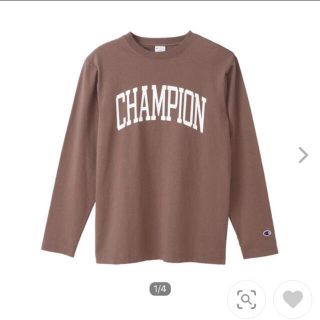 チャンピオン(Champion)のチャンピオン　ロゴプリント　ロングスリーブTシャツ　ブラウン(Tシャツ/カットソー(七分/長袖))