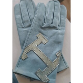 エルメス(Hermes)の正規品エルメスグローブレザー手袋ブルー37(手袋)