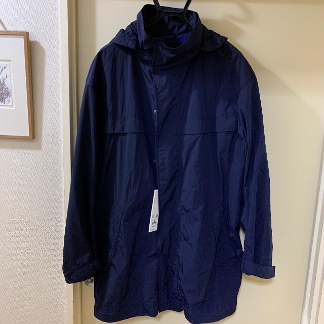 UNIQLO(ユニクロ)のユニクロ＋J　オーバーサイズフーデッドハーフコート　Navy Size L メンズのジャケット/アウター(モッズコート)の商品写真