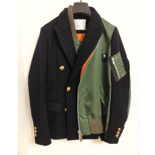 サカイ(sacai)のsacai 18AW Pコート×MA-1 ドッキングジャケット(ブルゾン)