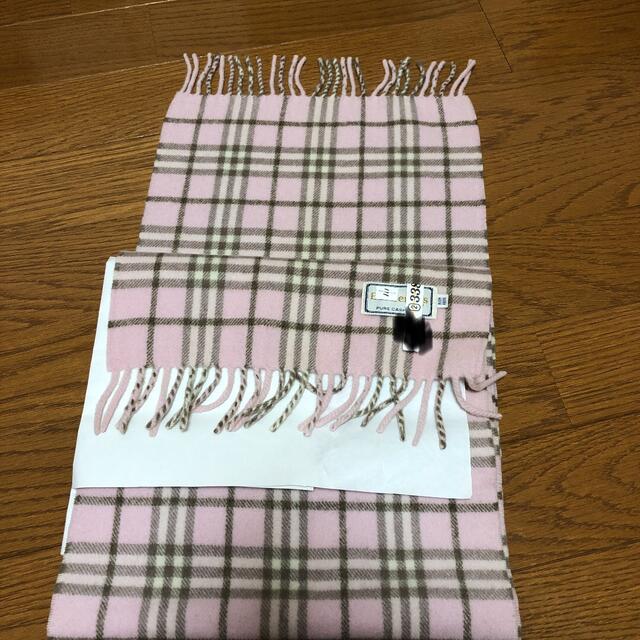 BURBERRY(バーバリー)のバーバリー　マフラー　ピンク　中古品　カシミヤ レディースのファッション小物(マフラー/ショール)の商品写真