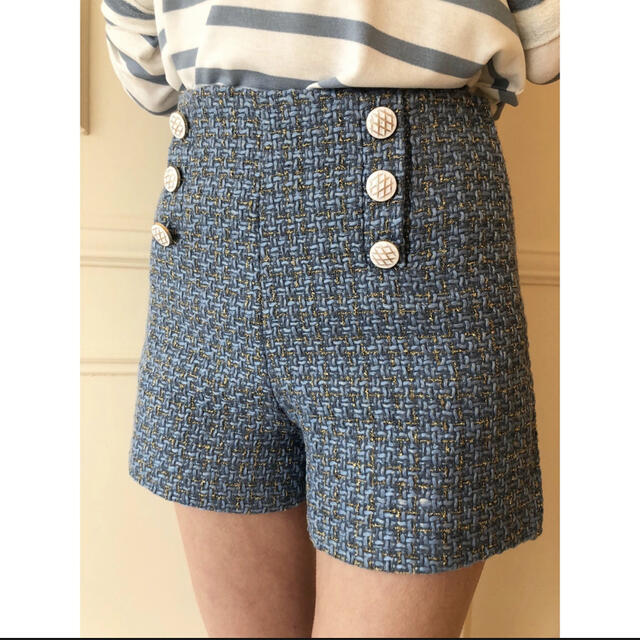 epine tweed double botton short pants 1