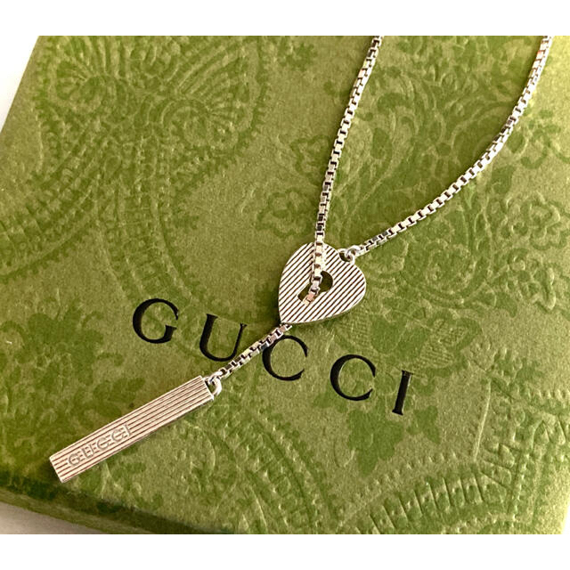 正規品 美品 GUCCI/グッチ ラリアット ハート/ラブリー ネックレス