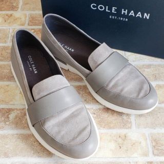 コールハーン(Cole Haan)のコールハーン ☆ コンビレザー スリッポン スニーカー 7.5 グレー 軽量(スニーカー)