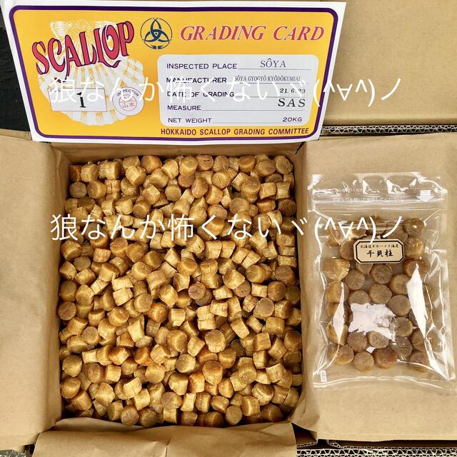 北海道産乾燥帆立貝柱 ホタテ貝柱 SAS 1等級 1kg（100g×10）貝柱