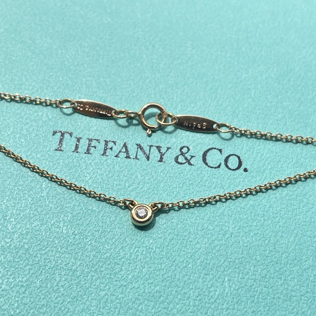 Tiffany Co 着画あり Tiffany K18 750 0 05ct バイザヤードネックレス