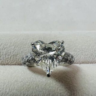 D3.070ct 0.95ct PT900ハートダイヤモンドリング 12号(リング(指輪))