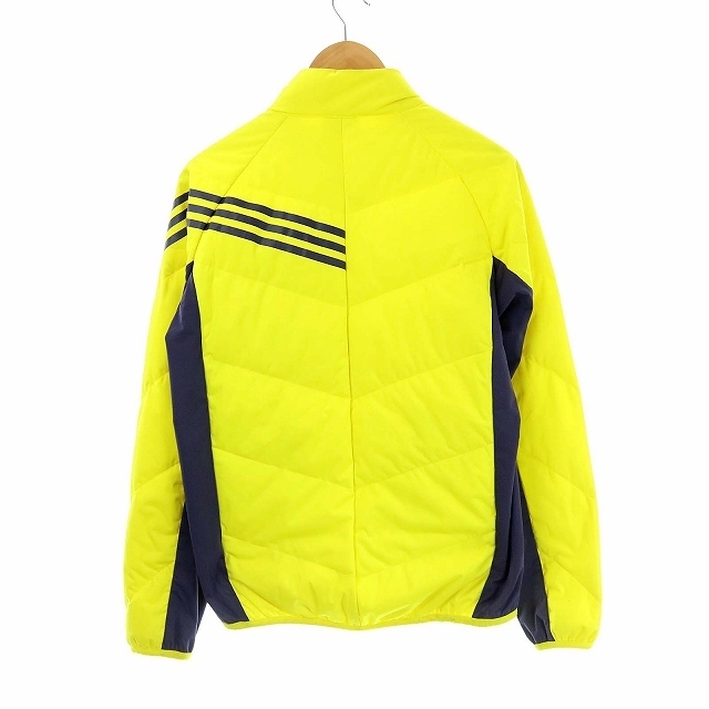 adidas(アディダス)のアディダス ゴルフウェア ダウンジャケット 中綿 三本ライン M 黄色 紺 メンズのジャケット/アウター(ダウンジャケット)の商品写真