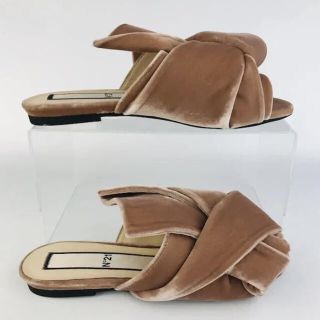 新品未使用★ヌメロヴェントゥーノ・ベロアレザー リボン サンダル(35)