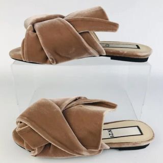 新品未使用★ヌメロヴェントゥーノ・ベロアレザー リボン サンダル(35)