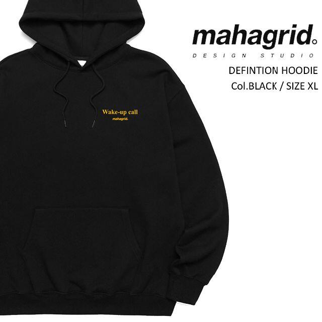 【 mahagrid 】 マハグリッド 正規品 裏起毛 パーカー クロ XL