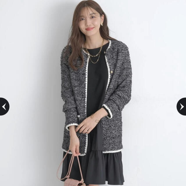 JUSGLITTY - 新品!JUSGLITTY ファンシーツイードニットジャケットの
