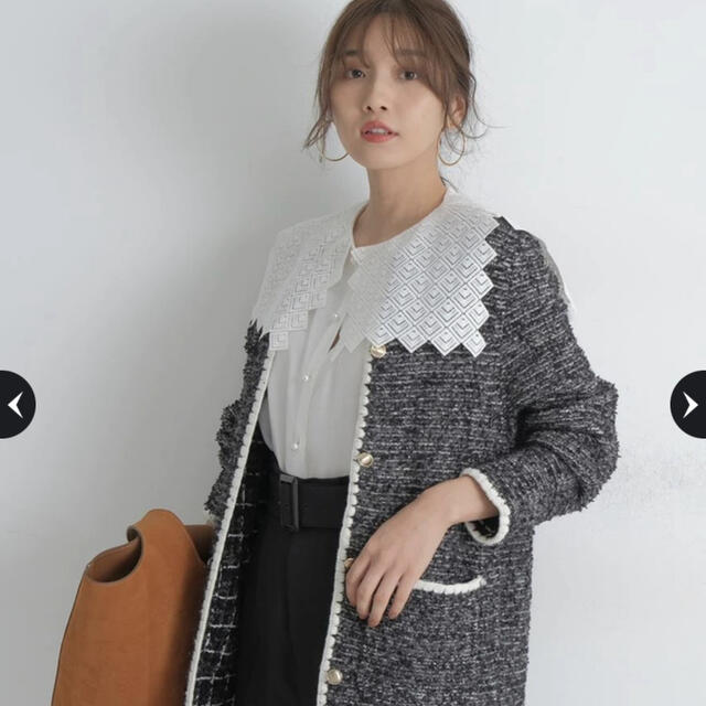 JUSGLITTY - 新品!JUSGLITTY ファンシーツイードニットジャケットの