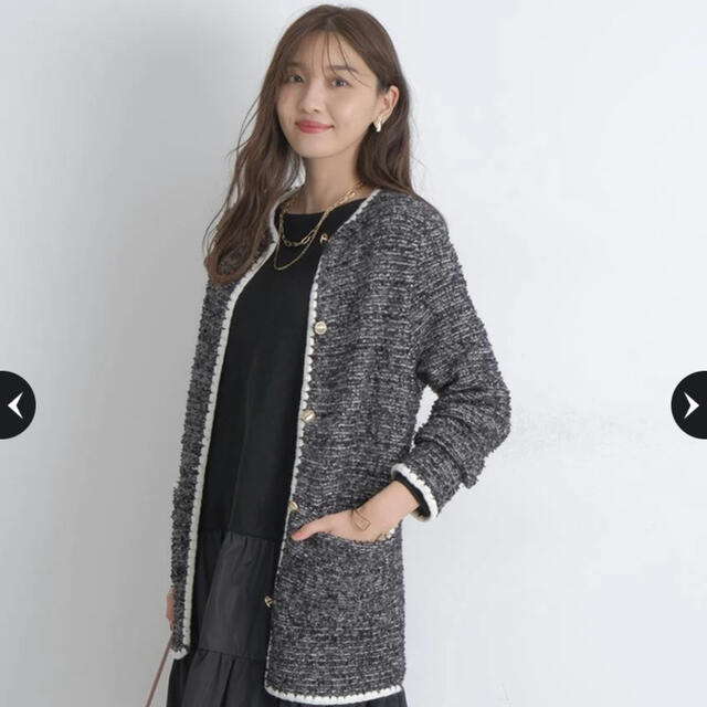 JUSGLITTY - 新品!JUSGLITTY ファンシーツイードニットジャケットの