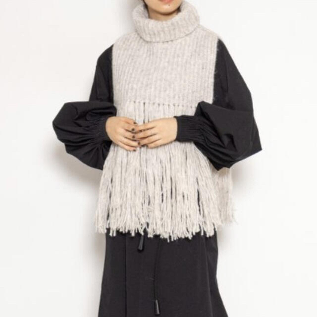 HYKE ALPACOTTON TURTLENECK SWEATER CAPE