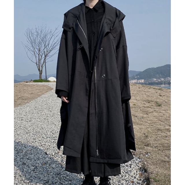 Yohji Yamamoto(ヨウジヤマモト)の最終値下げ!!COSHIC ロングコート　Lサイズ、ユニセックス メンズのジャケット/アウター(モッズコート)の商品写真