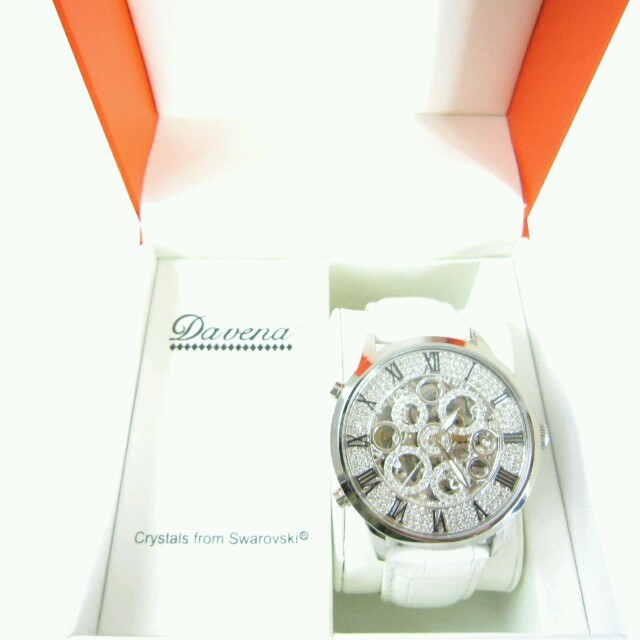最初の y*shi様専用 白×銀 ベルト着脱式 スワロフスキー 腕時計 腕時計