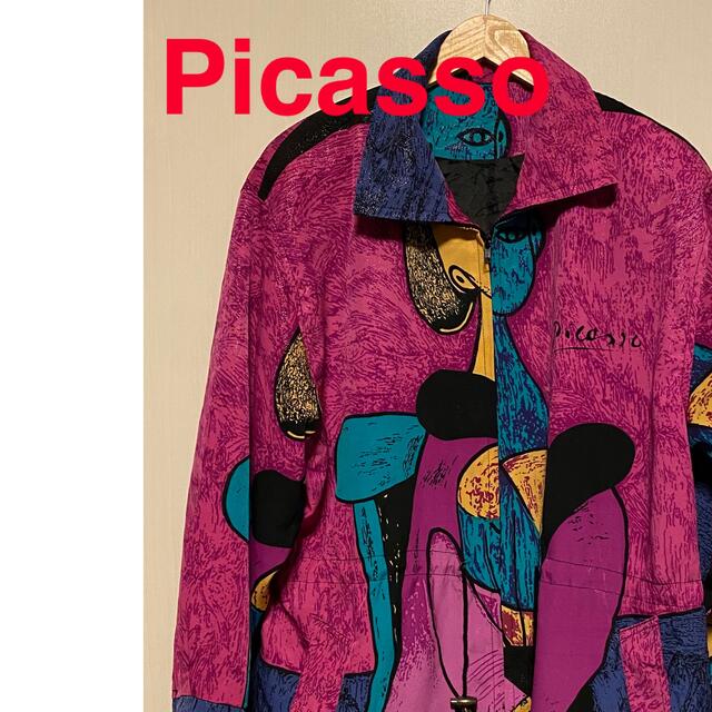 Picasso ナイロンジャケット ピカソ art ヴィンテージ 古着 ナイロンジャケット