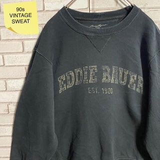 エディーバウアー(Eddie Bauer)の90s 古着 エディバウアー スウェット プリント ビッグシルエット ゆるだぼ(スウェット)