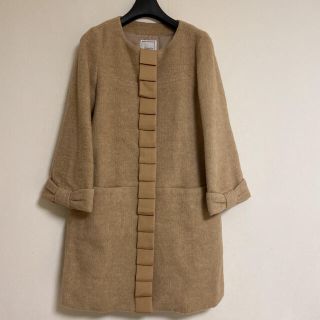 アナトリエ(anatelier)の美品☆アナトリエ48,000円アルパカ混上質Aラインコートおリボン(ロングコート)