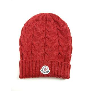 モンクレール(MONCLER)のキッズM(大人着用可)モンクレール■ケーブル編みニットキャップ■新品■レディース(帽子)