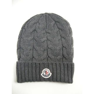 モンクレール(MONCLER)のキッズM(大人着用可)モンクレール■ケーブル編みニットキャップ■新品■レディース(帽子)