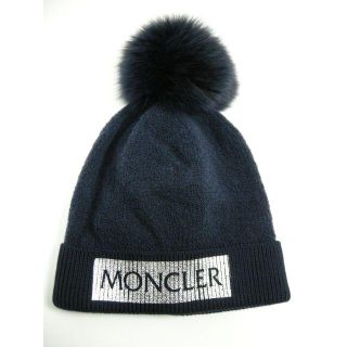 モンクレール(MONCLER)のキッズM(大人着用可)モンクレール■ファー付きボンボンニットキャップ■新品本物(帽子)