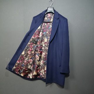 【極希少】Paul Smith 裏地光沢 カウレザー ステッチ チェスターコート