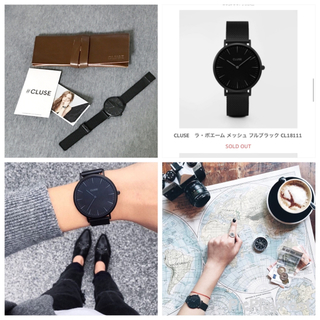 ダニエルウェリントン(Daniel Wellington)の【期間限定値下げ】CLUSE（クルーズ）ラ ボエーム フルブラックCL18111(腕時計)