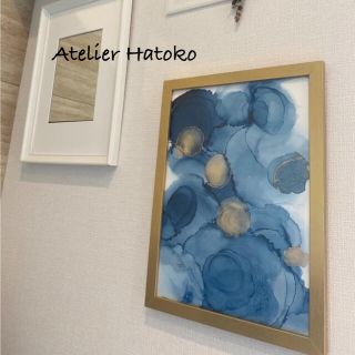 アルコールインクアート　原画　A4(アート/写真)