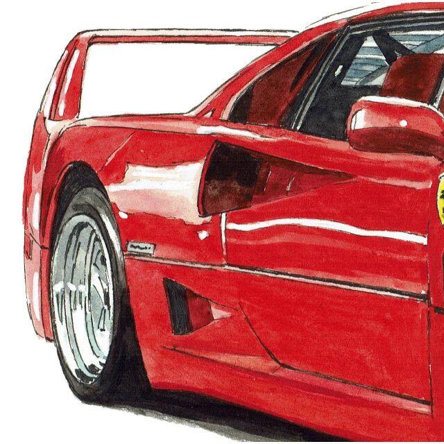 GC-422 Ferrari250GT/F40限定版画サイン額装済作家平右ヱ門 7