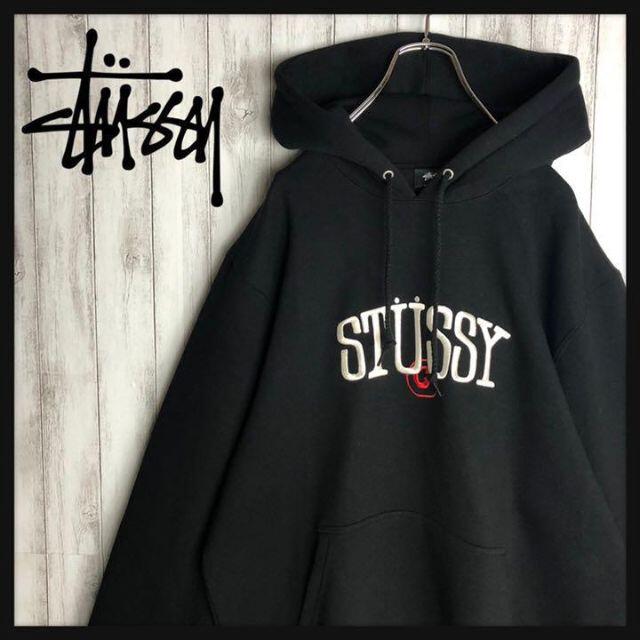 【希少カラー】 STUSSY パーカー 刺繍 センターロゴ 即完売モデル入手困難