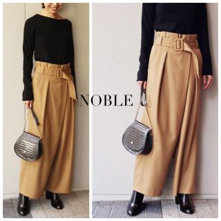 ノーブル(Noble)のNOBLE フラノストレッチワイドペグトップパンツ(カジュアルパンツ)