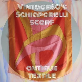 ロキエ(Lochie)のヴィンテージ60's スカーフschiaparelli モッズ 古着アンティーク(バンダナ/スカーフ)