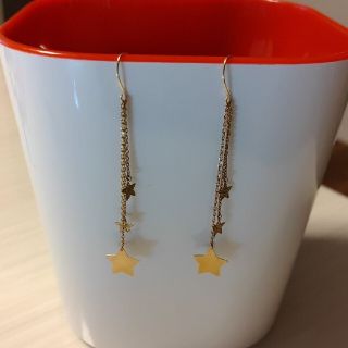 ジュエリーツツミ(JEWELRY TSUTSUMI)のロングピアス　星　フックk18　k10(ピアス)