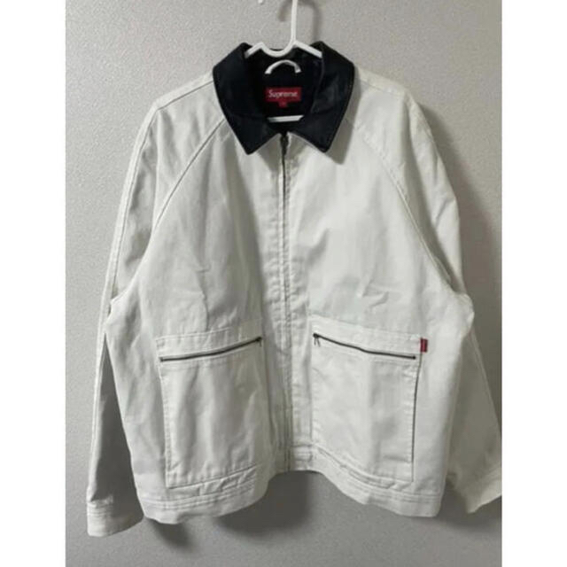 supreme leather collar work jacket