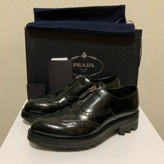 【美品】PRADA 17aw シャークソール ウィングチップ サイズ6