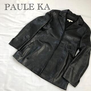 ポールカ(PAULE KA)のPAULE KA/ラムレザー/ブラック/フランス製/山羊革/４０(レザージャケット)